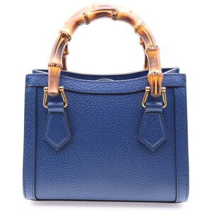 Gucci Tote Bag Diana Bamboo Leather RED Blue